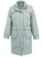 Long Sleeve Longline Hooded Winter Coat Pockets (11)
