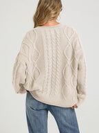 Cable-knit Button-down Cardigan (8)
