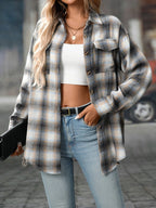 Oversized Plaid Button-up Shirt (9)