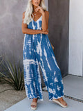 Full Size Tie-dye Wide Leg Jumpsuit Plus