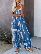 Full Size Tie-dye Wide Leg Jumpsuit Plus
