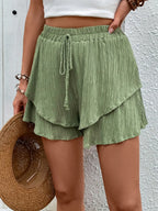 Tied Layered High Waist Shorts (6)