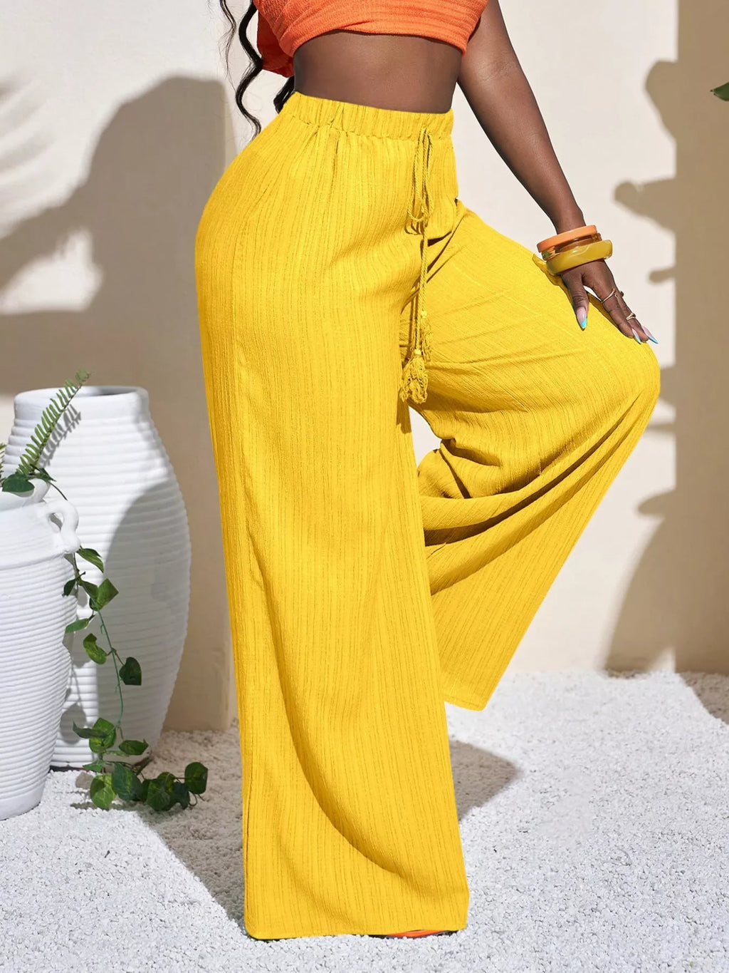 Wide-leg Pants Drawstring (4)