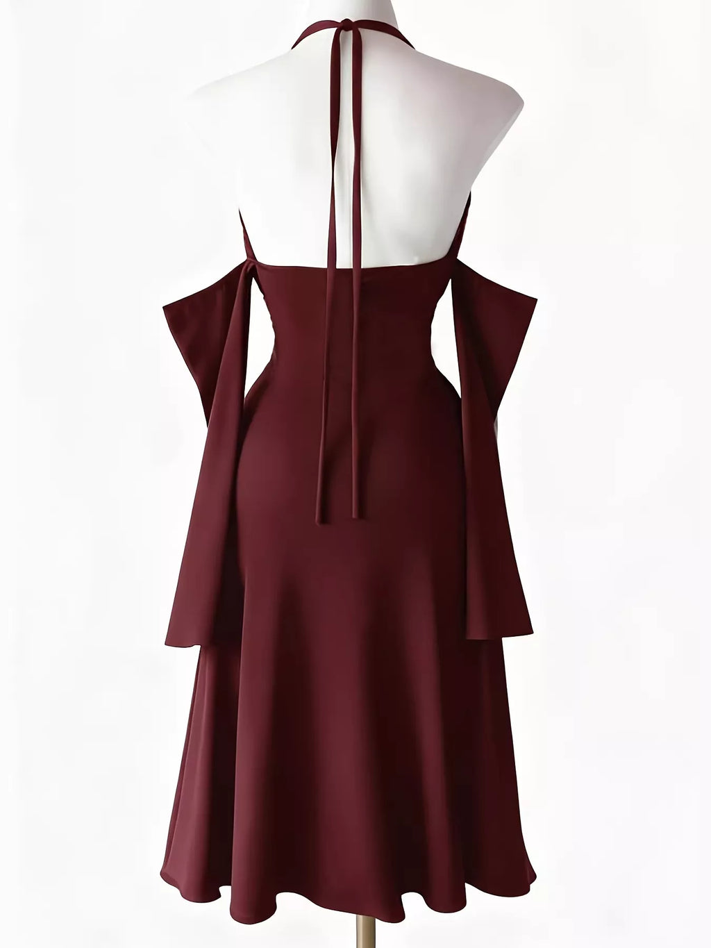 Halter Neck High-slit Bodycon Dress (3)
