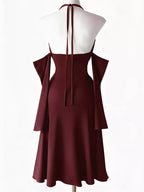 Halter Neck High-slit Bodycon Dress (3)
