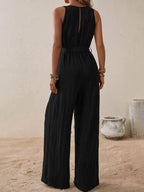 Tied Surplice Sleeveless Wide Leg Jumpsuit (2)