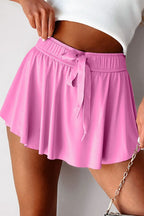 Drawstring High Waist Lined Active Skorts (14)