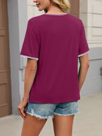 Contrast Trim Short Sleeve T-shirt (22)