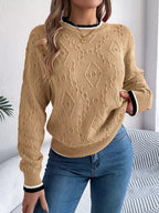 Contrast Trim Round Neck Sweater (11)