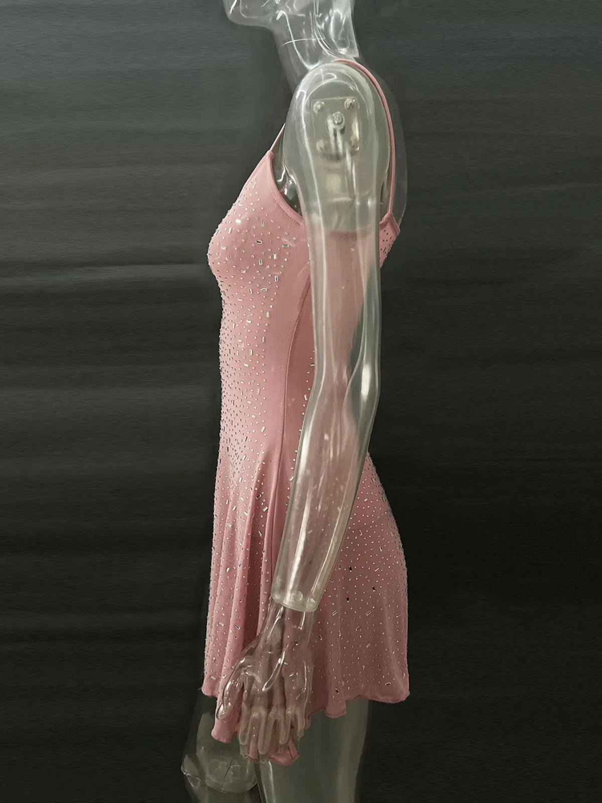 Rhinestone Decor Mini Cami Dress (25)