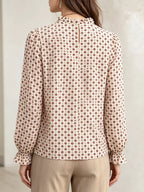 Printed Flounce Sleeve Blouse (11)