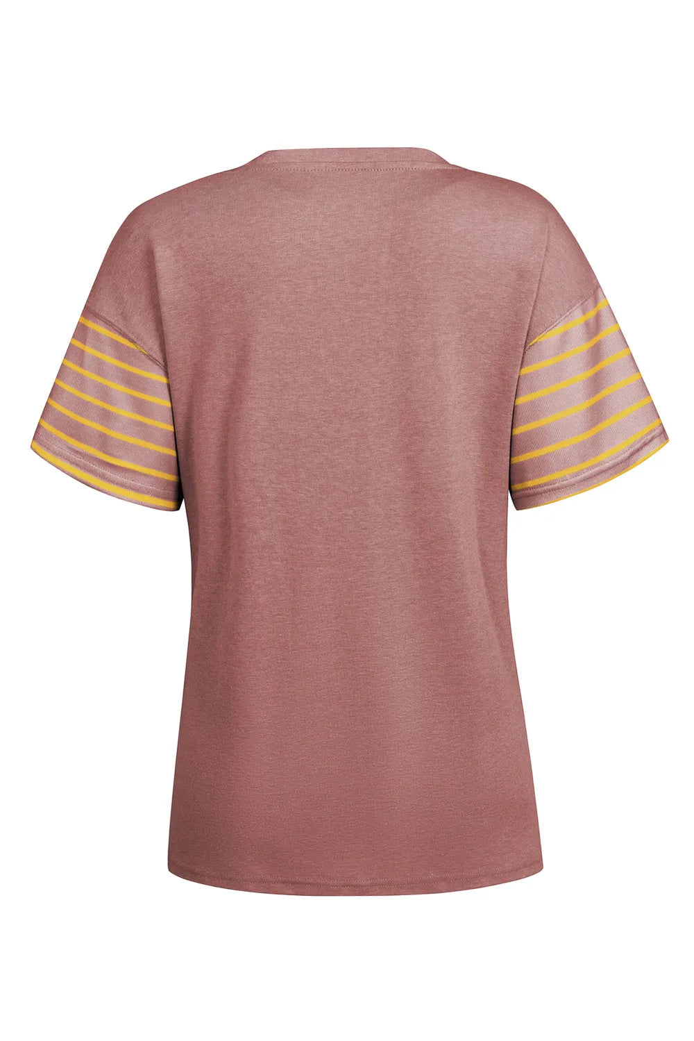 Striped Round Neck Short Sleeve T-shirt (15)