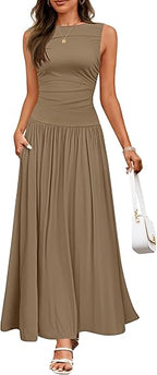 Sleeveless Maxi Pleated Dress photo 1