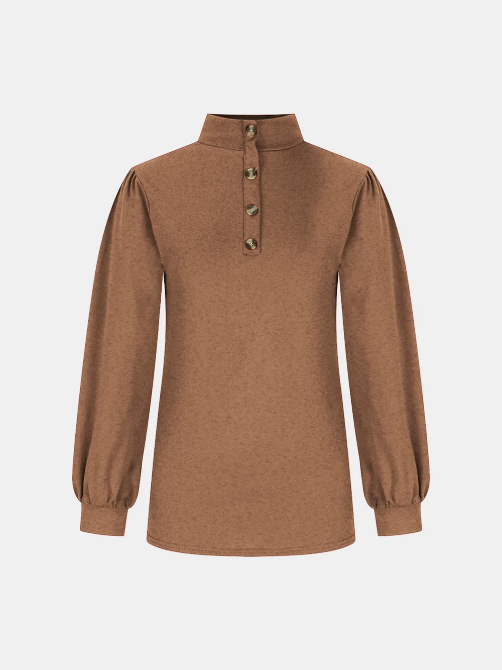 Full Size Mock Neck Long Sleeve T-shirt (19)
