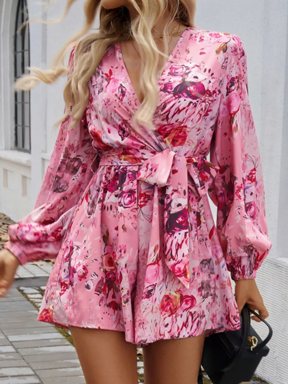 Tied Surplice Long Sleeve Romper (6)