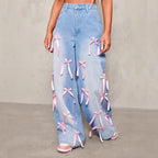 Bow High Waist Wide Leg Jeans photo 4