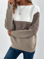 Block Drop Shoulder Long Sleeve Sweater (8)