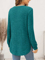 Ribbed Round Neck Long Sleeve T-shirt (9)