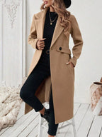 Full Size Elegant Lapel Collar Belted Coat Pockets Plus (17)