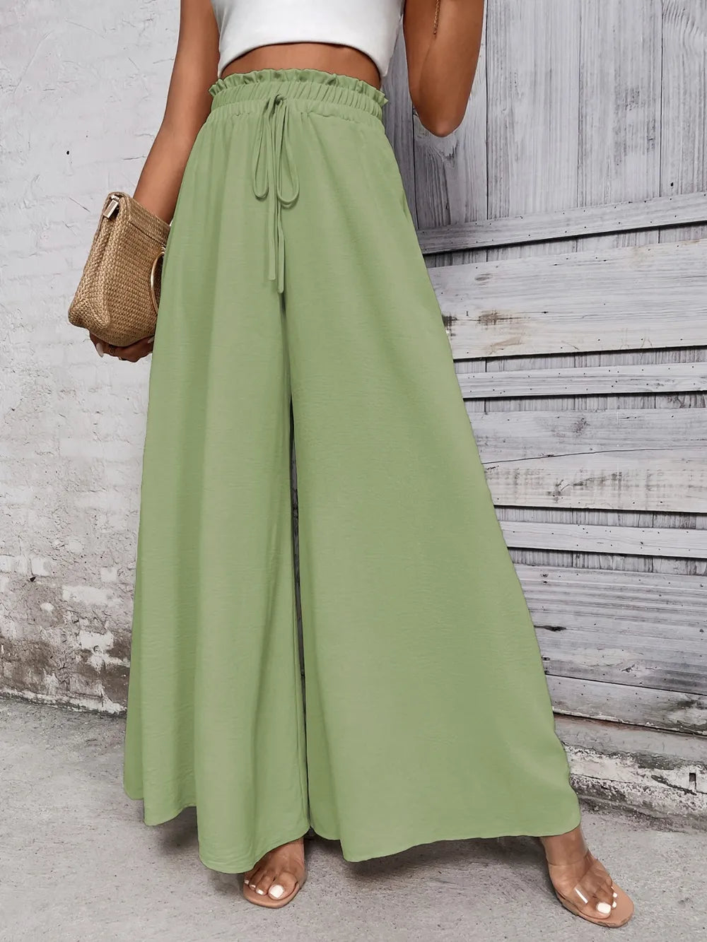 Tied High Waist Wide Leg Pants (10)