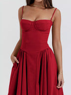 Sweetheart Neck Spaghetti Strap Midi Dress (5)