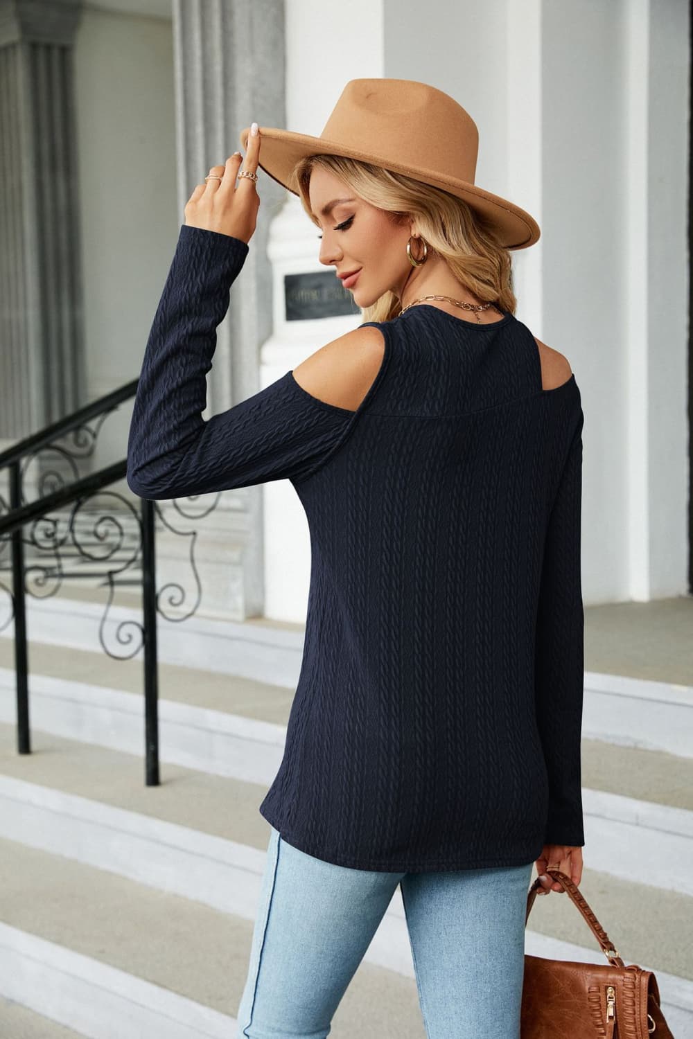 Dropped Shoulder Long Sleeve Blouse (21)