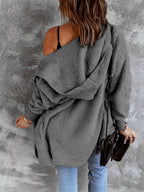 Open Front Hooded Faux Fur Outwear Pockets (9)