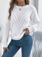 Openwork Round Neck Sweater (3)