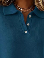 Full Size Button Detail Dropped Shoulder Sweater Plus (5)