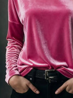 Full Size Velvet Long Sleeve T-shirt Plus (3)