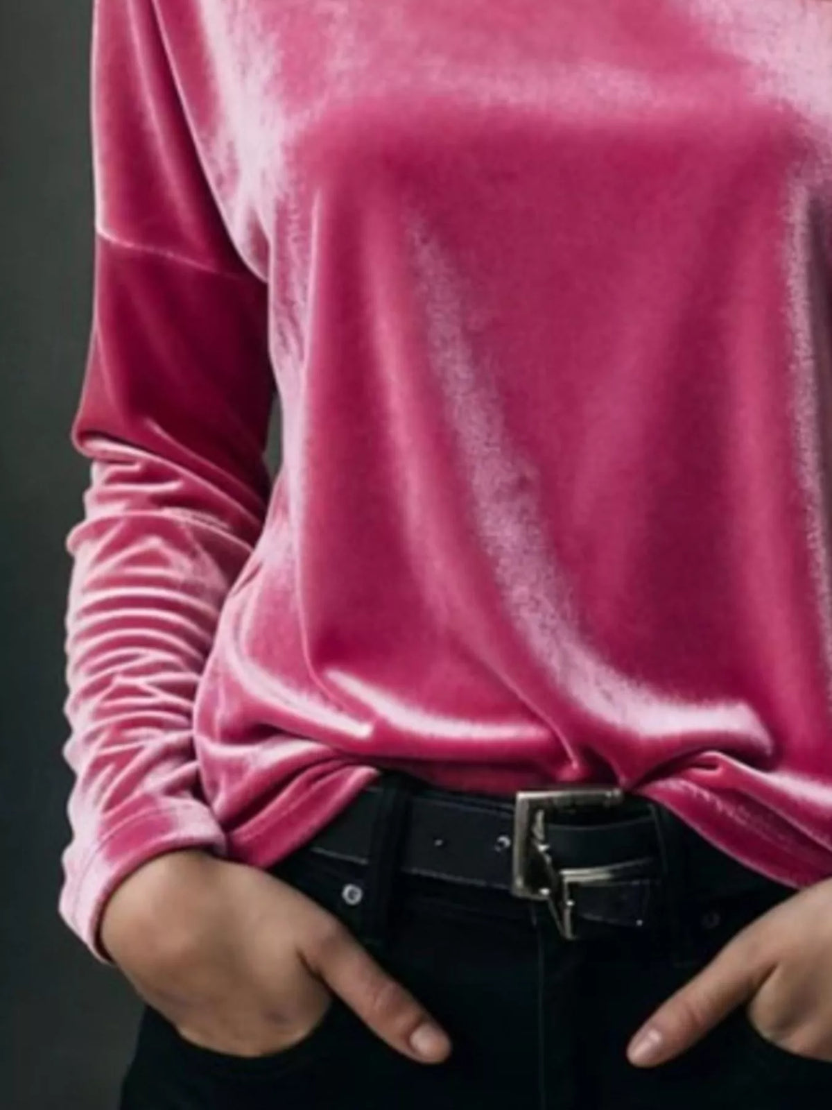 Full Size Velvet Long Sleeve T-shirt Plus (3)