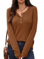 Waffle Knit Long Sleeve T-shirt (25)