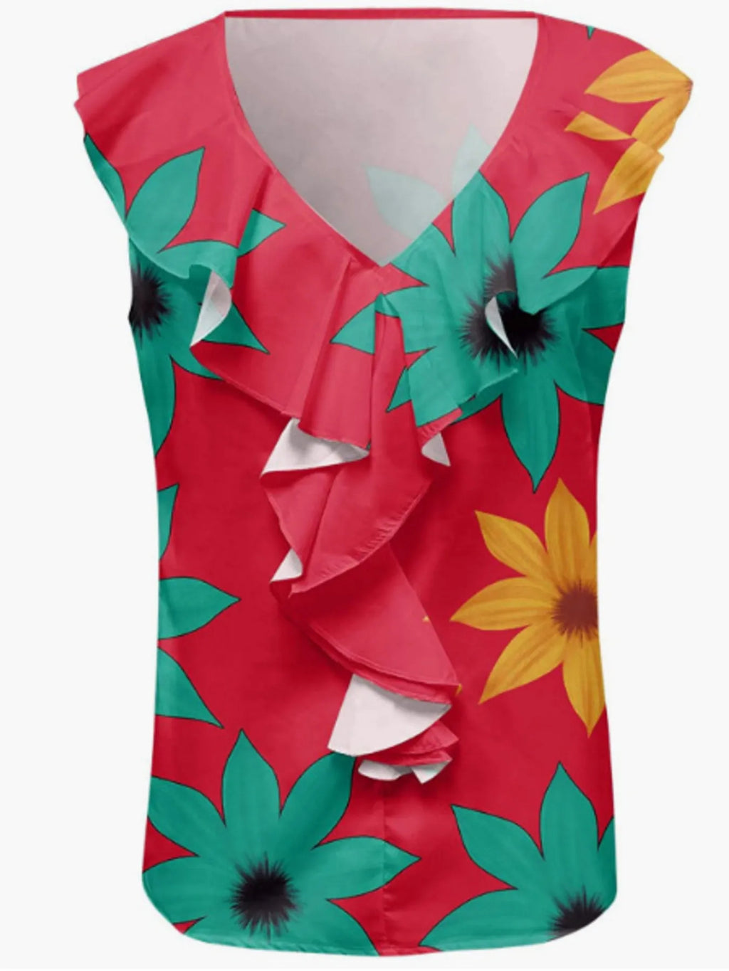 Printed V-neck Tank (9)