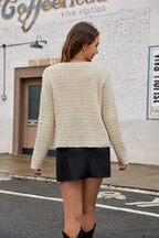 Round Neck Button Up Cardigan Pockets (4)