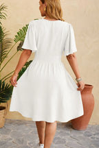 Ruched Surplice Short Sleeve Dress (12)