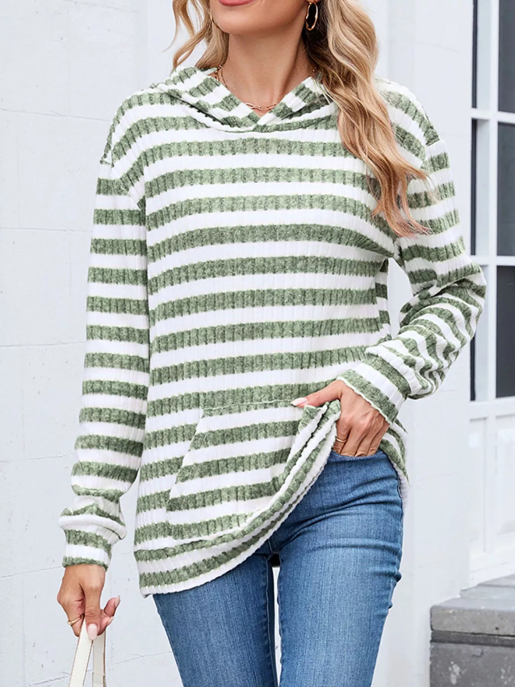 Striped Dropped Shoulder Hoodie (17)