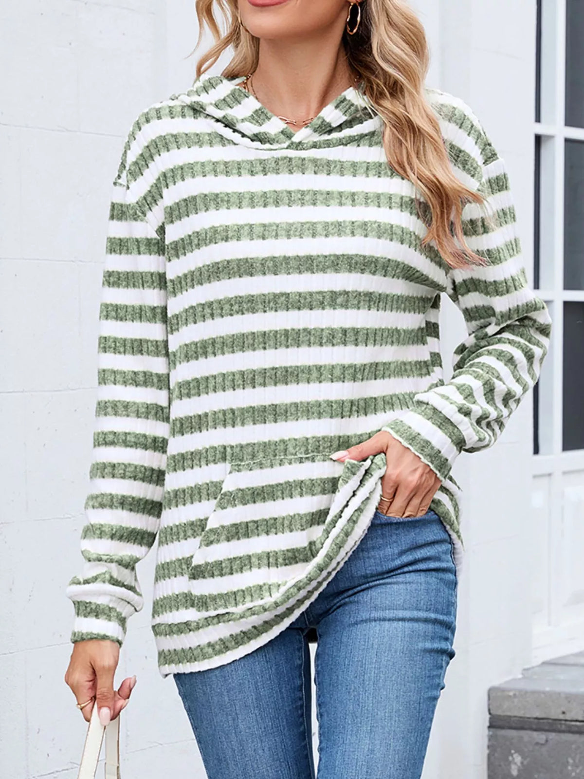 Striped Dropped Shoulder Hoodie (17)