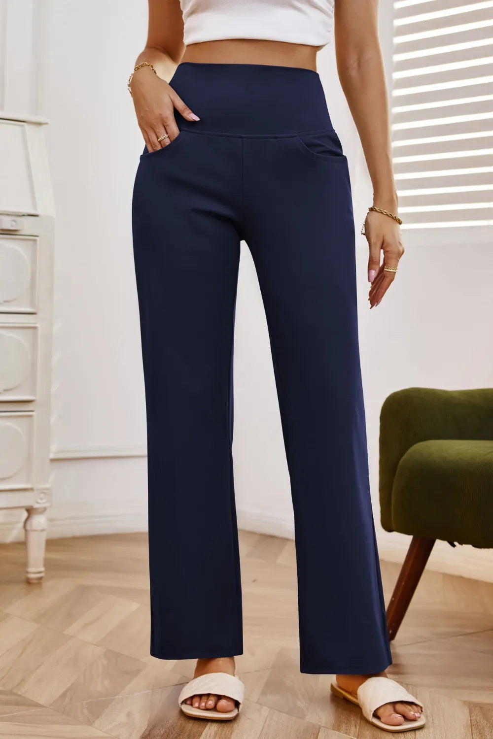 High Waist Wide Leg Pants Pockets (20)