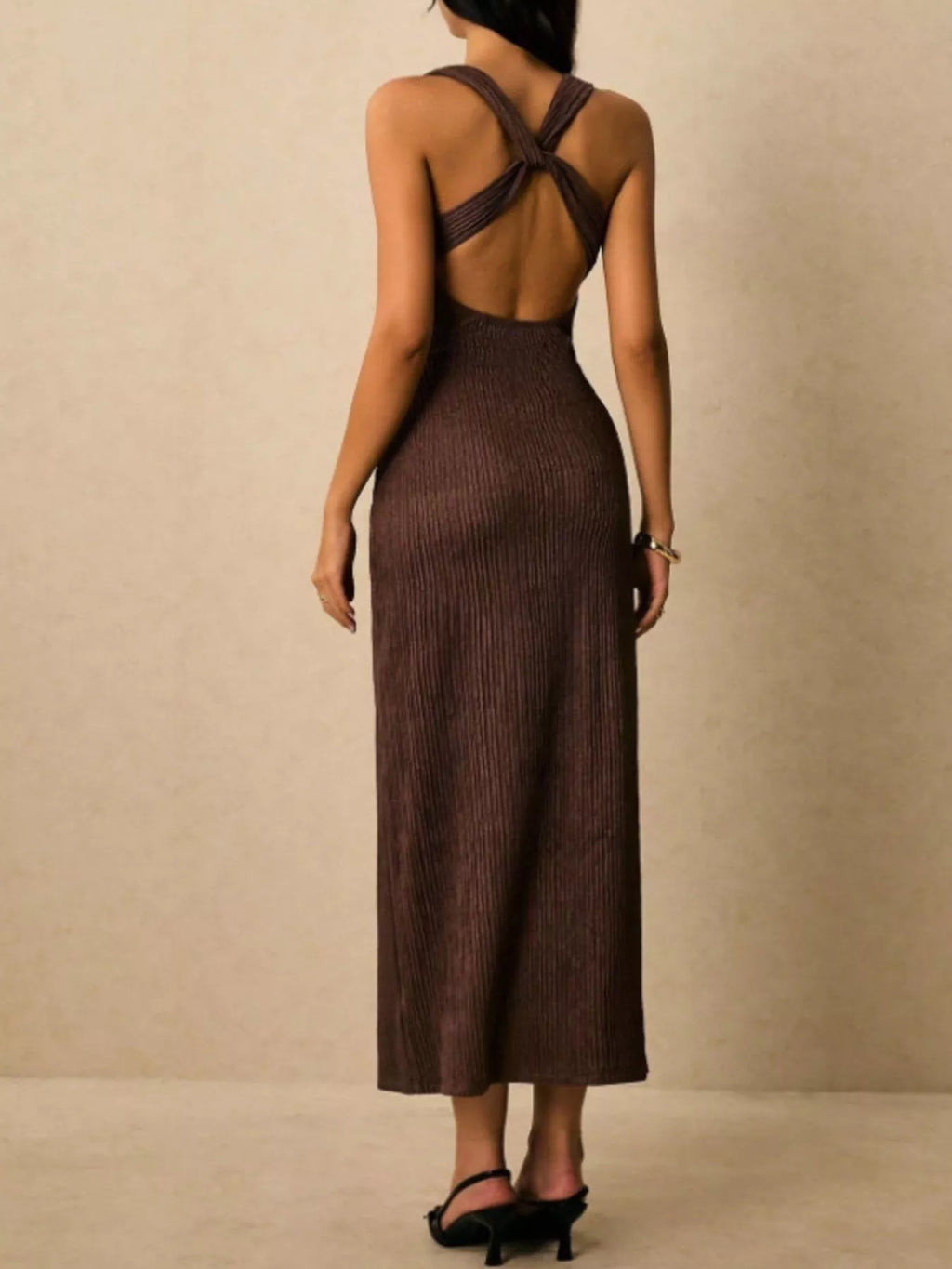 Sleeveless Ribbed Knit Midi Dress (7)