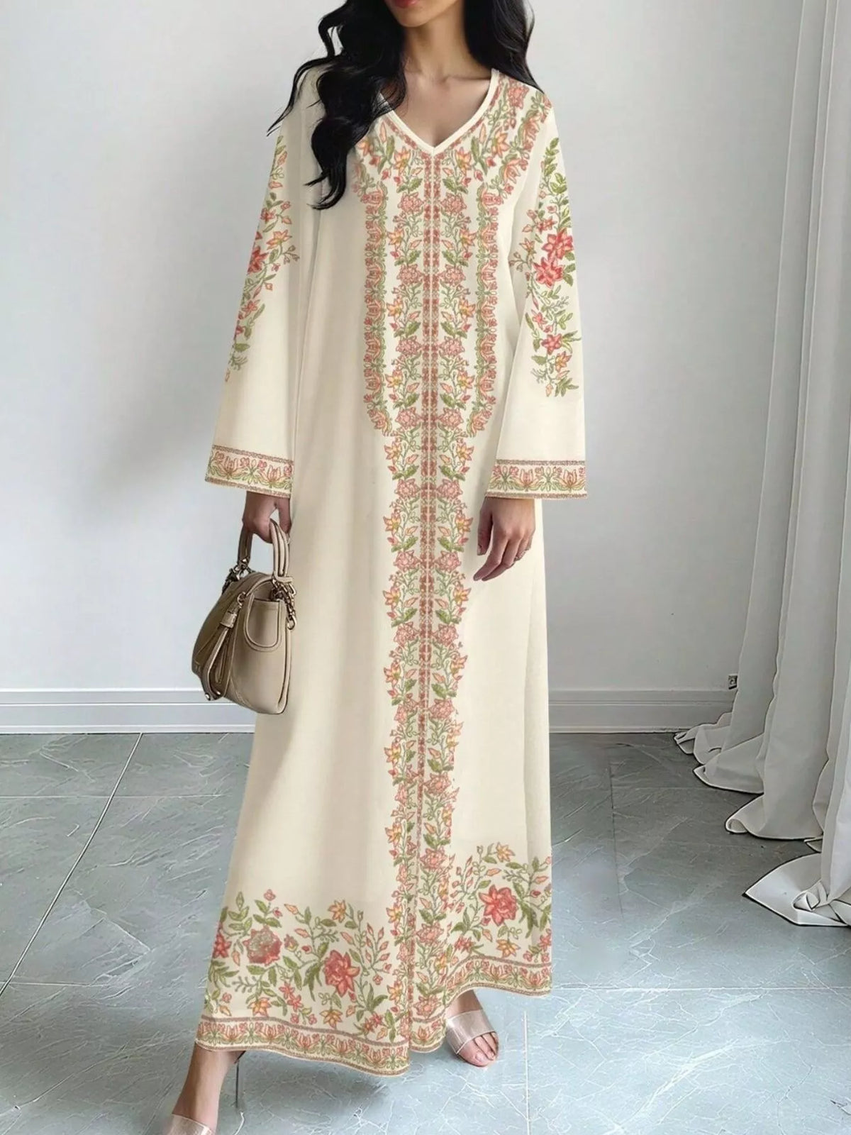 Floral Long Sleeve Maxi Dress (2)