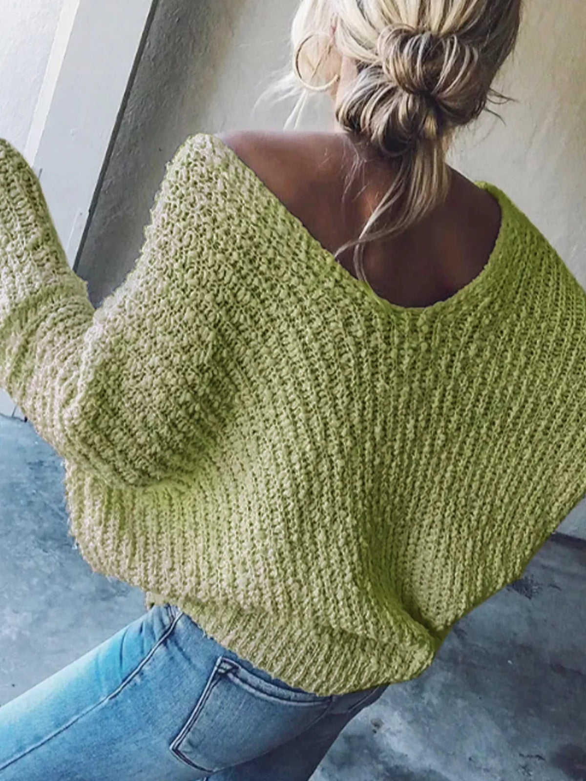 Loose Fit Long Sleeve Sweater (2)