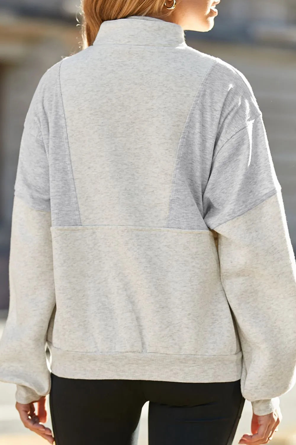 Half Zip Drop Shoulder Long Sleeve Sweatshirt (19)