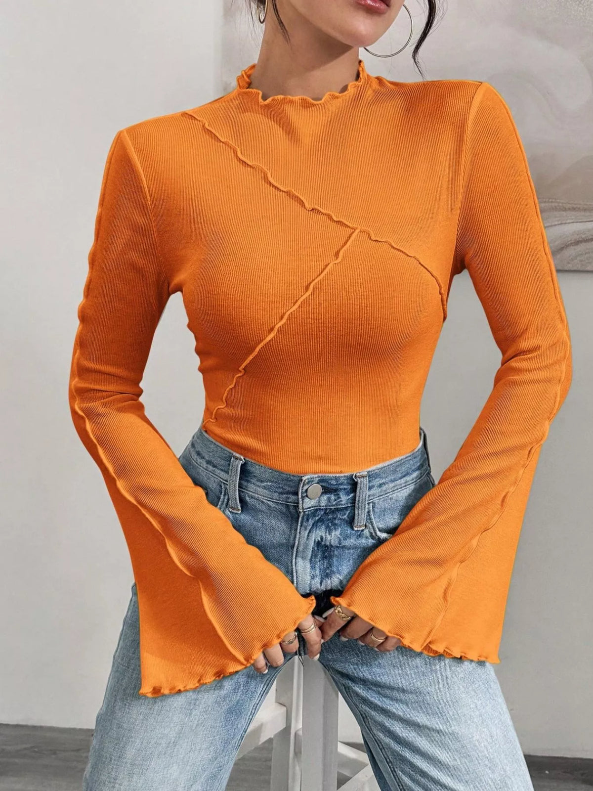 Lettuce Edge Flare Sleeve Top (19)