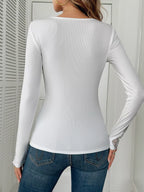 Elegant Lace Trim Long Sleeve Top (3)