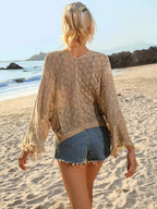 Crochet Knit Tie Front Cover-up (4)