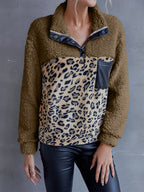 Leopard Quarter-snap Teddy Sweatshirt (3)