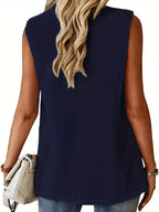 Full Size One Button Lapel Collar Vest Coat Plus (12)