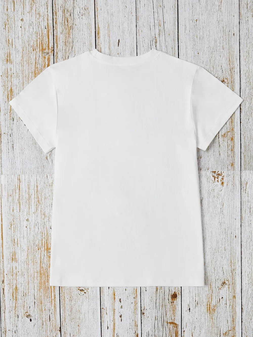 Happy Round Neck Short Sleeve T-shirt (2)