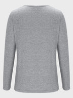 Crisscross V-neck Long Sleeve T-shirt (15)