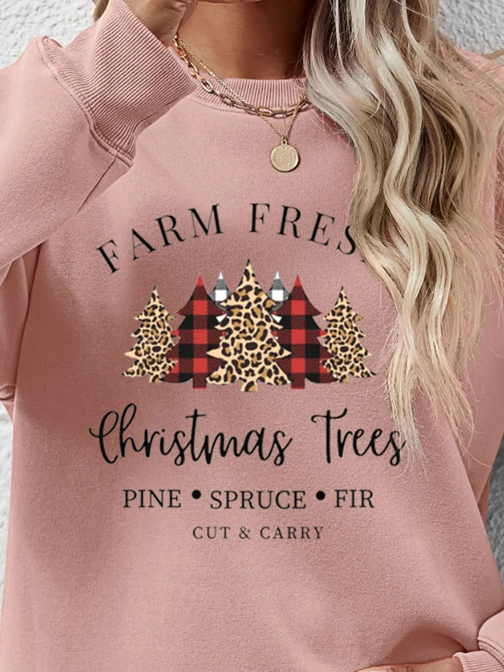 Graphic Round Neck Long Sleeve Sweatshirt (23)